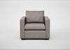 Palermo Armchair Leather Grain Light Grey 060 / Walnut and Brass