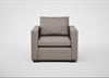 Palermo Armchair Leather Grain Light Grey 060 / Walnut