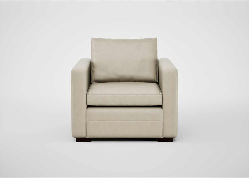 Palermo Armchair Leather Grain Storm 006 / Black