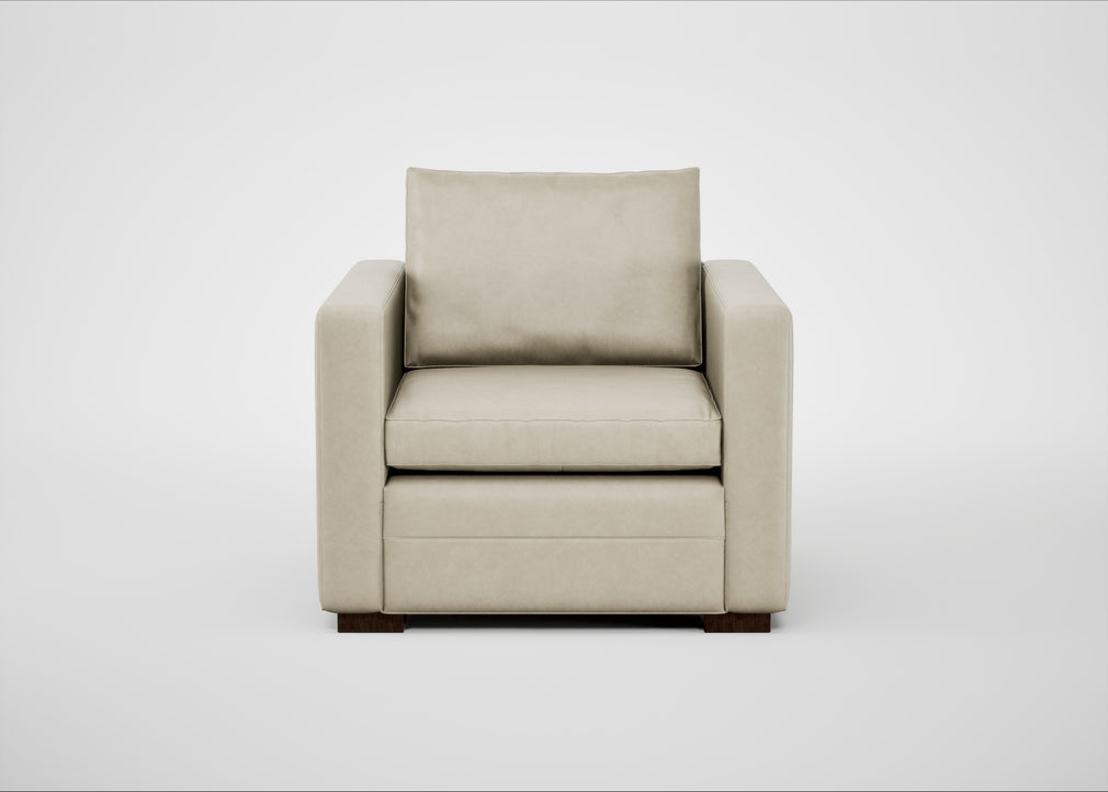 Palermo Armchair Leather Grain Storm 006 / Walnut