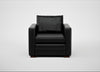 Palermo Armchair Leather Stonewash Black 263 / Walnut and Brass