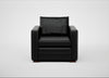 Palermo Armchair Leather Stonewash Black 263 / Walnut