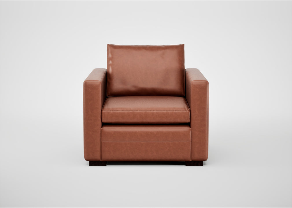 Palermo Armchair Leather Stonewash Light Brown 274 / Black