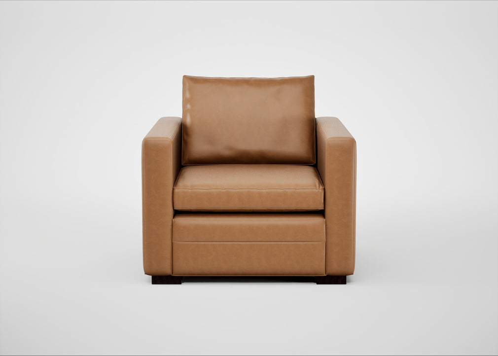 Palermo Armchair Leather Stonewash Toffee 277 / Black