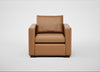Palermo Armchair Leather Stonewash Toffee 277 / Walnut and Brass