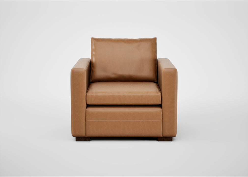 Palermo Armchair Leather Stonewash Toffee 277 / Walnut