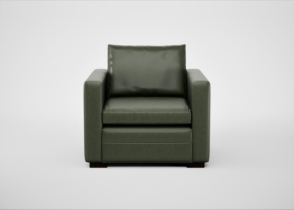 Palermo Armchair Leather Stonewash Vintage Green 278 / Black