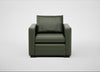 Palermo Armchair Leather Stonewash Vintage Green 278 / Walnut and Brass