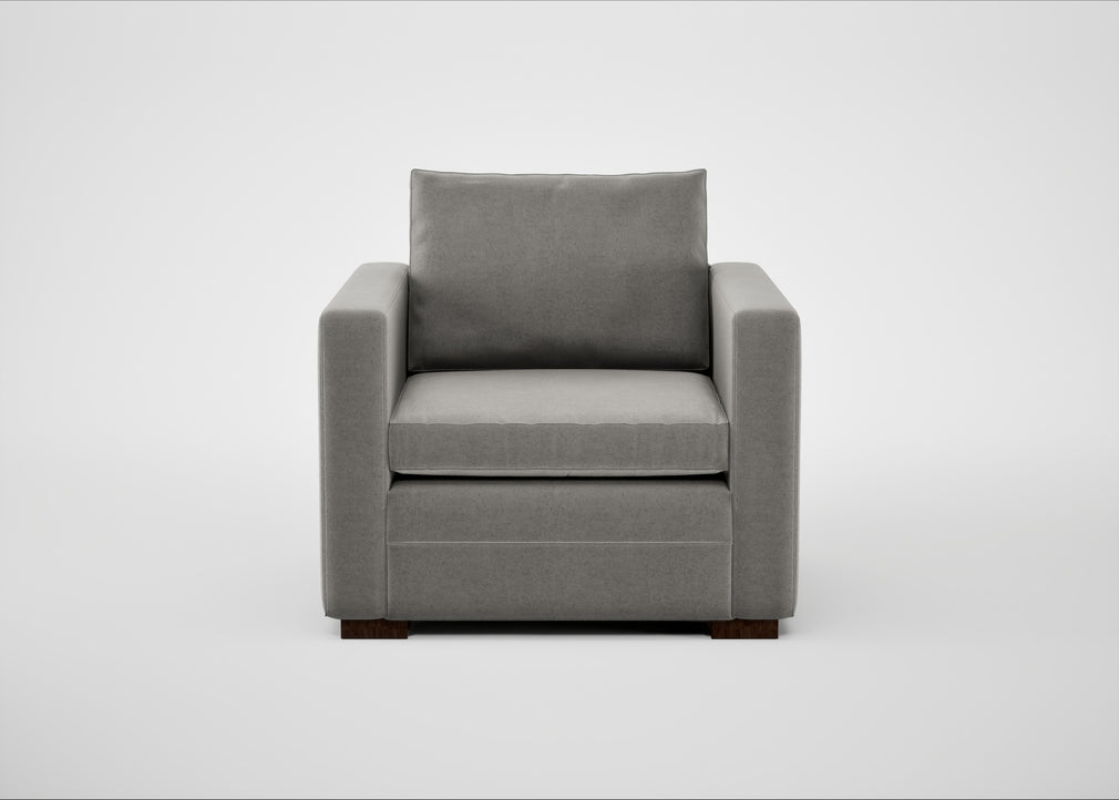 Palermo Armchair Nobilis Velvet Dolphin / Walnut