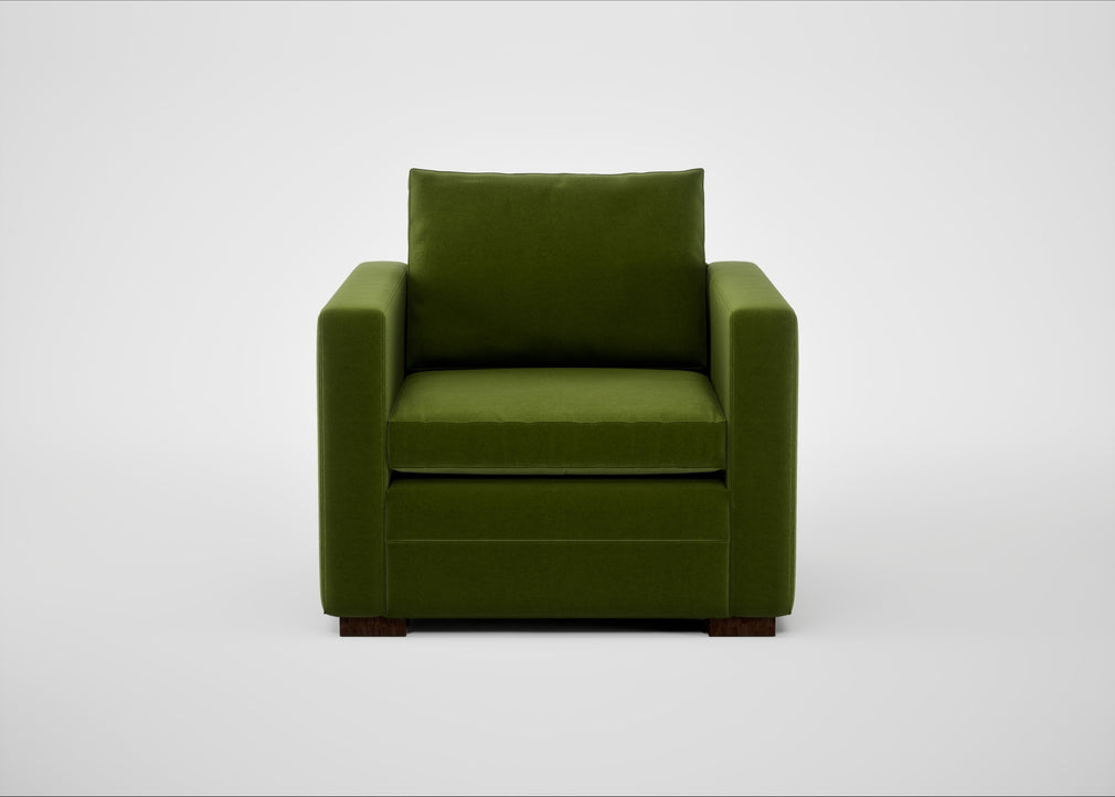 Palermo Armchair Nobilis Velvet Leaf / Walnut and Brass