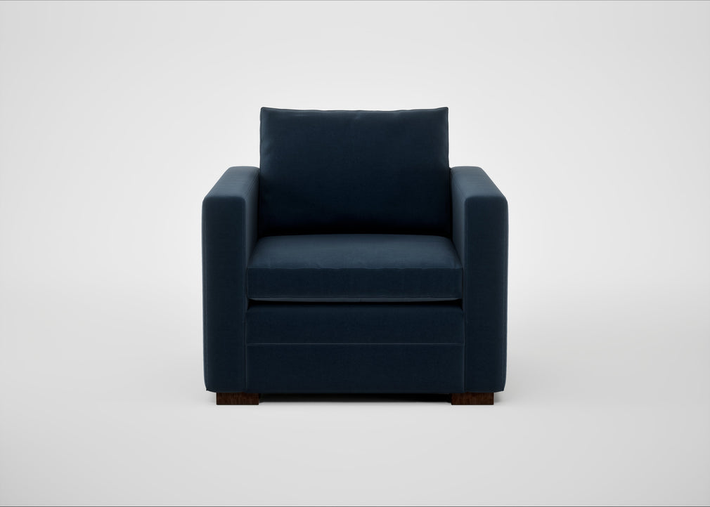 Palermo Armchair Nobilis Velvet Night / Walnut and Brass