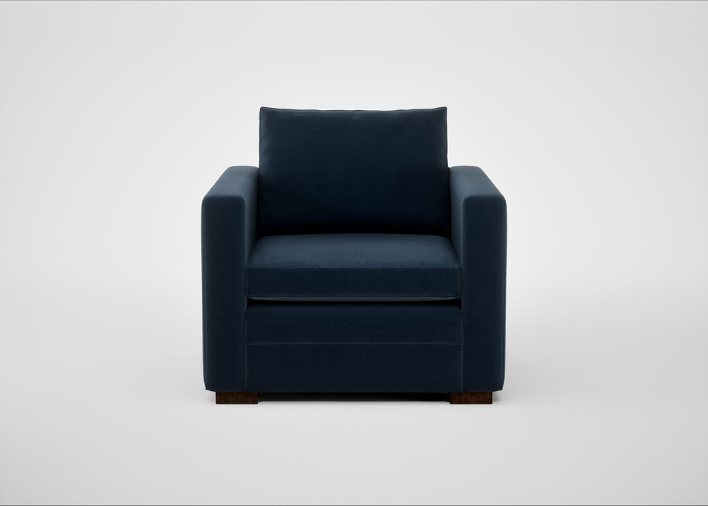 Palermo Armchair Nobilis Velvet Night / Walnut