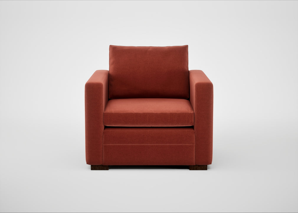 Palermo Armchair Nobilis Velvet Rust / Walnut