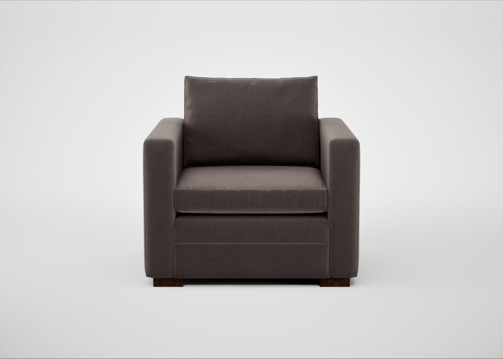 Palermo Armchair Nobilis Velvet Sable / Walnut