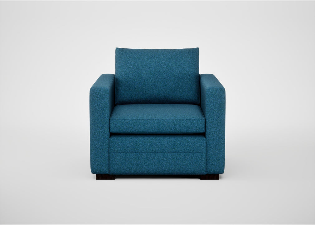 Palermo Armchair St Moritz Wool Blue / Black