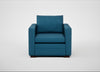 Palermo Armchair St Moritz Wool Blue / Walnut and Brass