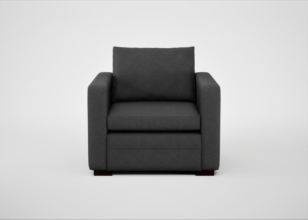 Palermo Armchair St Moritz Wool Grey / Black
