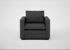 Palermo Armchair St Moritz Wool Grey / Walnut and Brass