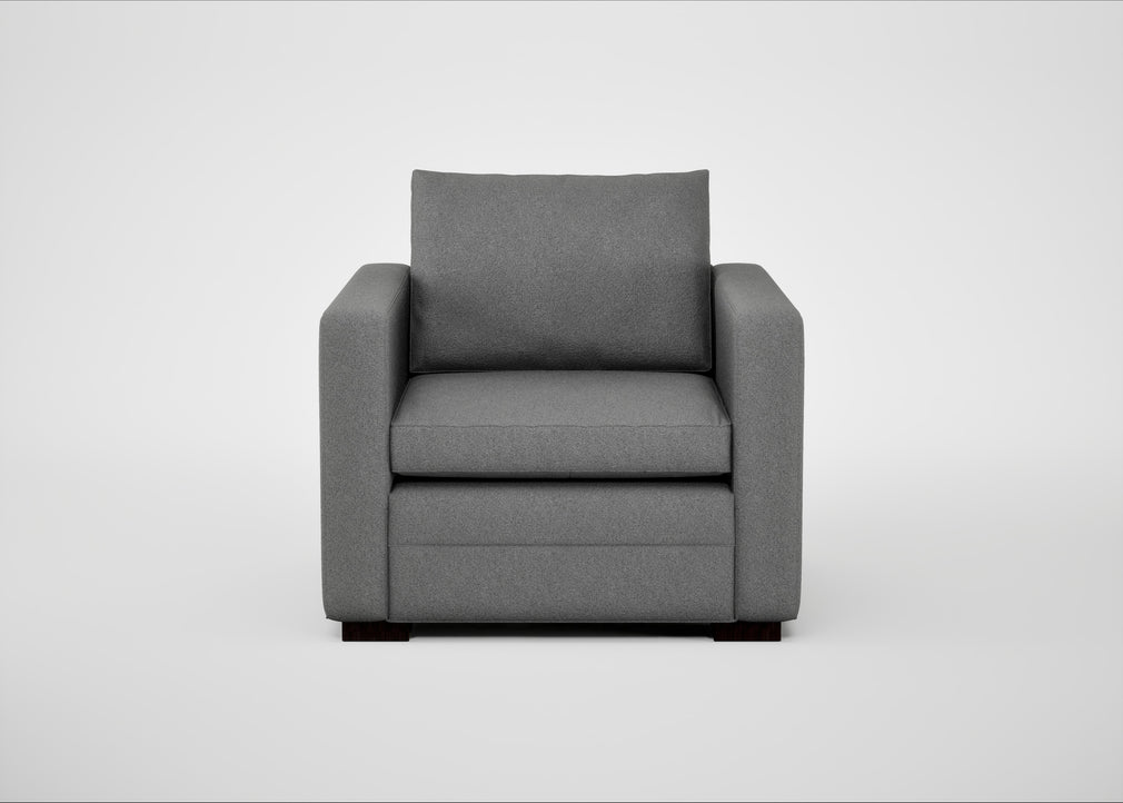 Palermo Armchair St Moritz Wool Light Grey / Black