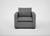 Palermo Armchair St Moritz Wool Light Grey / Walnut and Brass