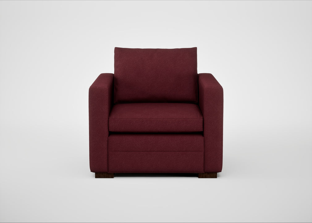 Palermo Armchair St Moritz Wool Red / Walnut