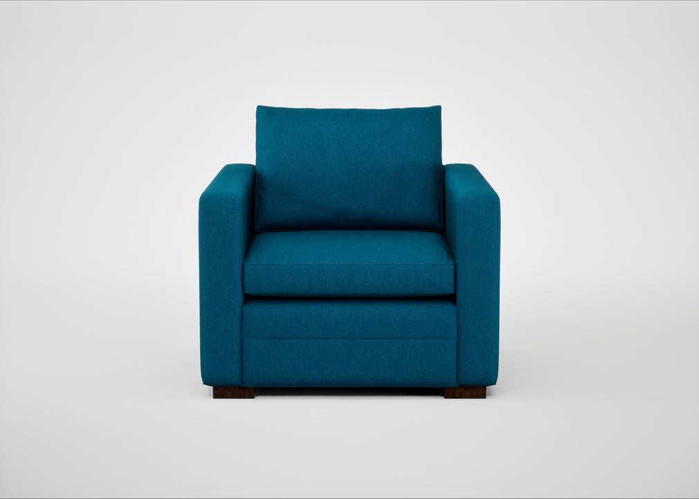 Palermo Armchair St Moritz Wool Teal / Walnut