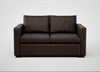 Palermo 2 Seater Sofa Leather Grain Chocolate 066 / Black