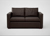 Palermo 2 Seater Sofa Leather Grain Chocolate 066 / Walnut and Brass