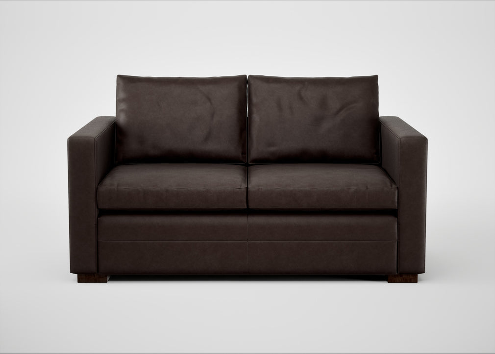 Palermo 2 Seater Sofa Leather Grain Chocolate 066 / Walnut