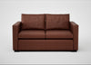 Palermo 2 Seater Sofa Leather Grain Dark Brown 068 / Black