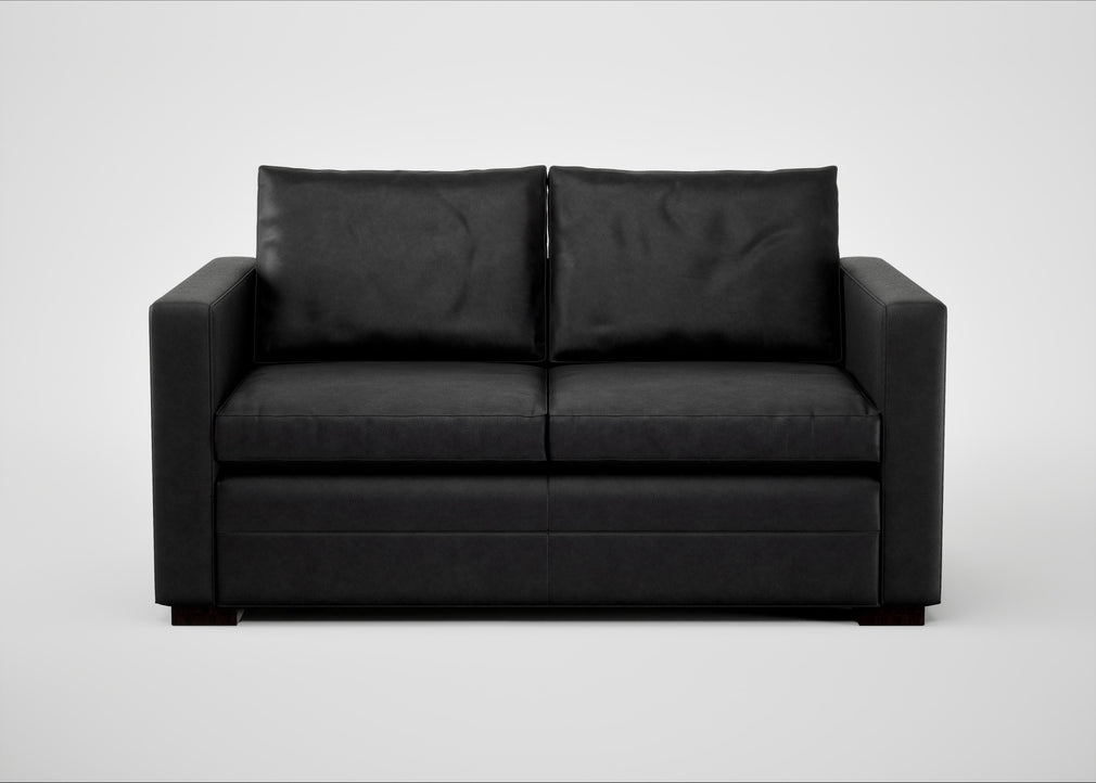 Palermo 2 Seater Sofa Leather Grain Graphite 063 / Black