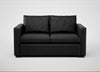 Palermo 2 Seater Sofa Leather Grain Graphite 063 / Walnut and Brass