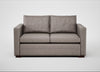 Palermo 2 Seater Sofa Leather Grain Light Grey 060 / Walnut and Brass