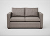 Palermo 2 Seater Sofa Leather Grain Light Grey 060 / Walnut