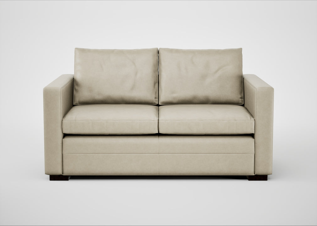 Palermo 2 Seater Sofa Leather Grain Storm 006 / Black