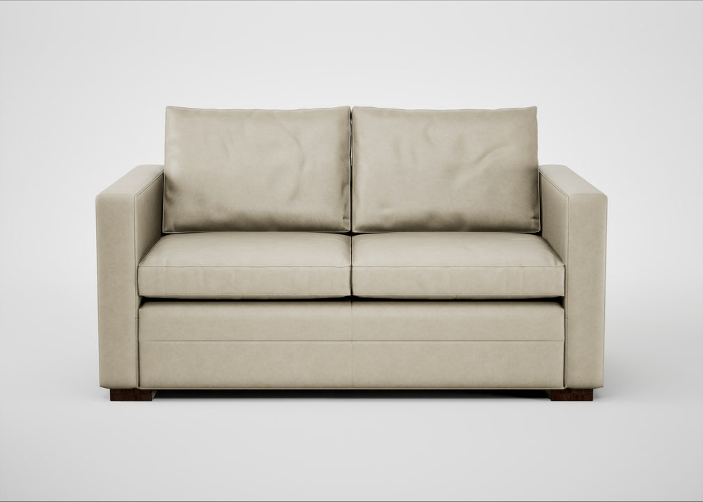 Palermo 2 Seater Sofa Leather Grain Storm 006 / Walnut