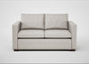 Palermo 2 Seater Sofa Leather Grain White 000 / Walnut and Brass