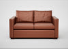 Palermo 2 Seater Sofa Leather Stonewash Light Brown 274 / Walnut and Brass