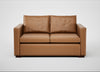 Palermo 2 Seater Sofa Leather Stonewash Toffee 277 / Walnut and Brass