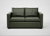 Palermo 2 Seater Sofa Leather Stonewash Vintage Green 278 / Black