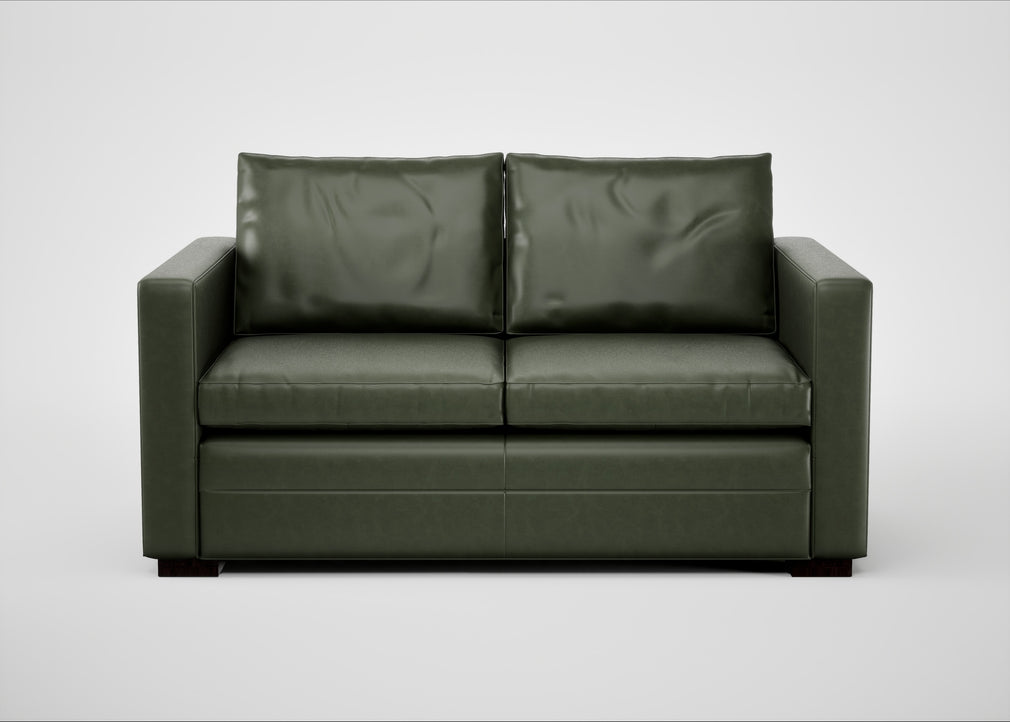 Palermo 2 Seater Sofa Leather Stonewash Vintage Green 278 / Black