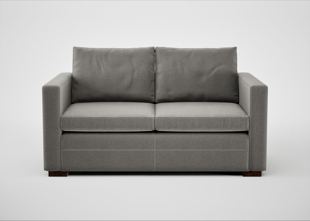 Palermo 2 Seater Sofa Nobilis Velvet Dolphin / Walnut and Brass