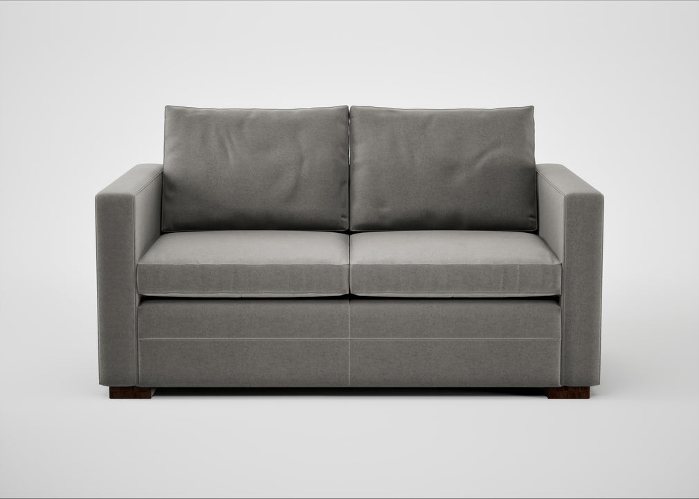 Palermo 2 Seater Sofa Nobilis Velvet Dolphin / Walnut