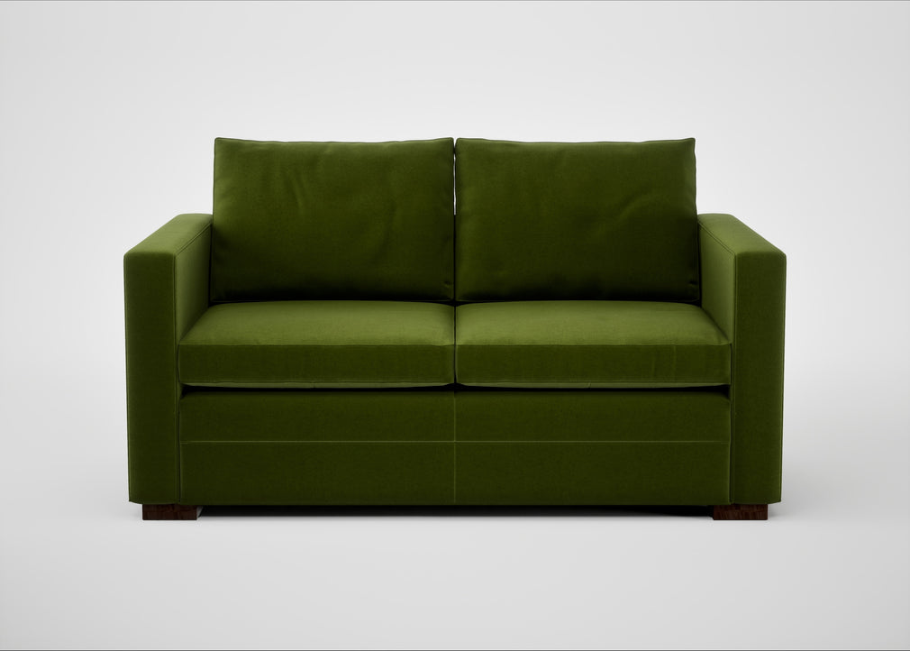 Palermo 2 Seater Sofa Nobilis Velvet Leaf / Walnut