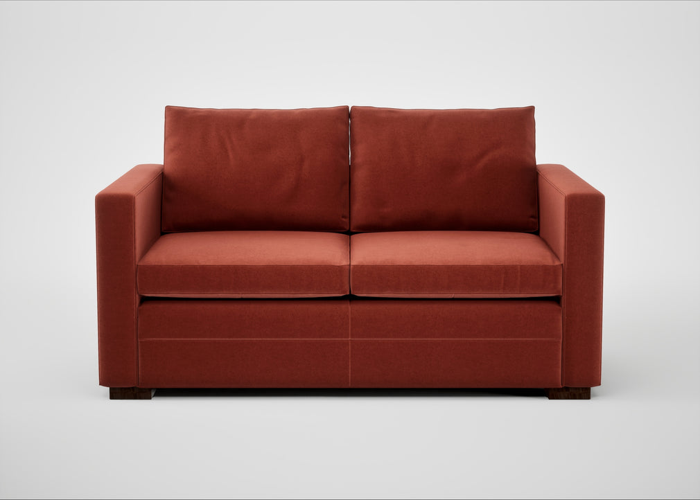 Palermo 2 Seater Sofa Nobilis Velvet Rust / Walnut