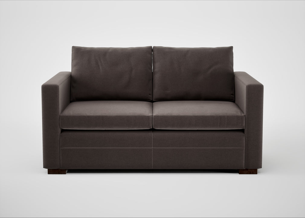 Palermo 2 Seater Sofa Nobilis Velvet Sable / Walnut and Brass