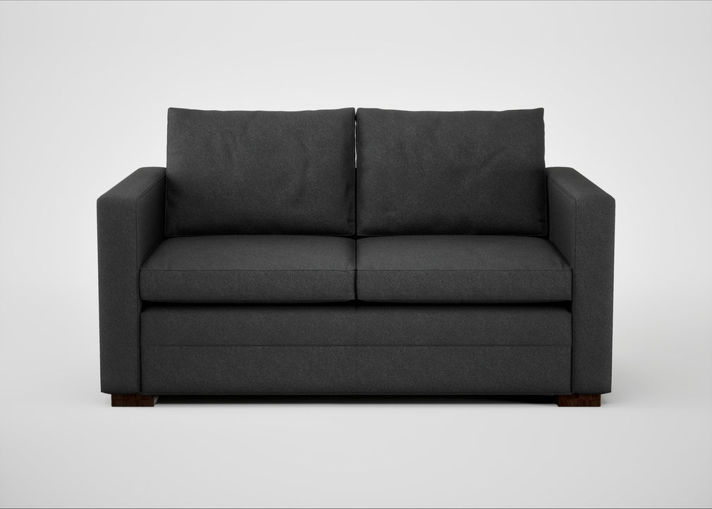 Palermo 2 Seater Sofa St Moritz Wool Grey / Walnut and Brass
