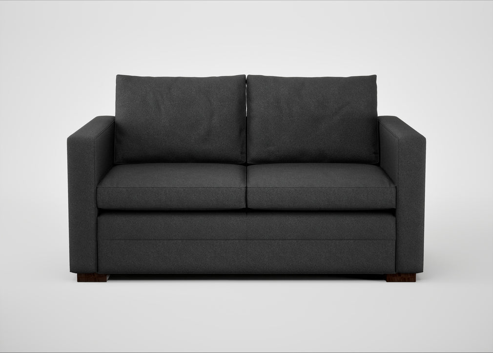 Palermo 2 Seater Sofa St Moritz Wool Grey / Walnut