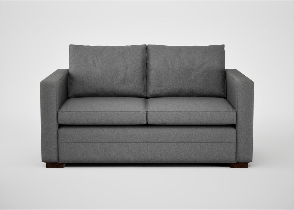 Palermo 2 Seater Sofa St Moritz Wool Light Grey / Walnut and Brass