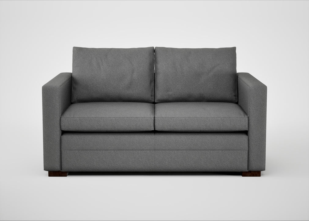 Palermo 2 Seater Sofa St Moritz Wool Light Grey / Walnut